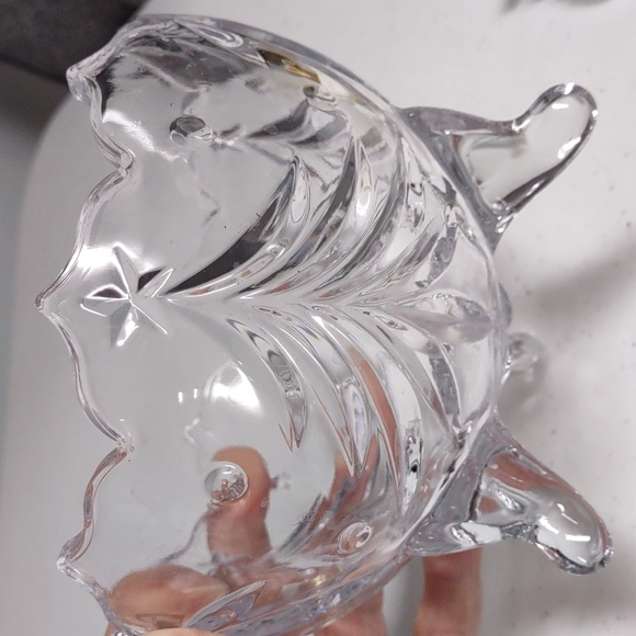 🎅 Three footed glass candy dish with Christmas tree & star motif🎄🤶 - Picture 7 of 9